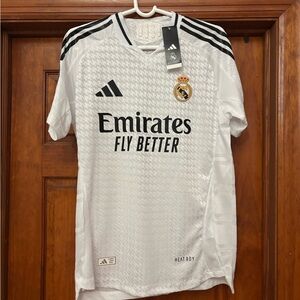 adidas Real Madrid Men's Jersey - White with Black Accents